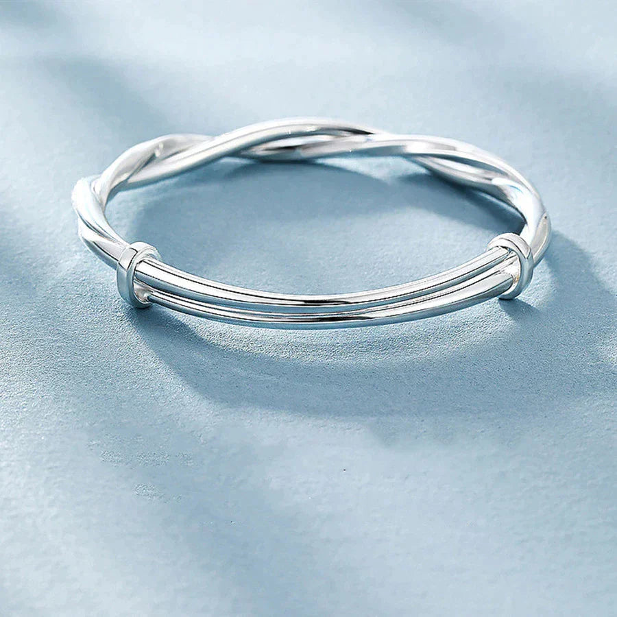 Elegant Braided Silver Bracelet-tidenox