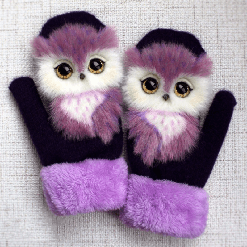 Hand-knitted Animal Mittens-tidenox