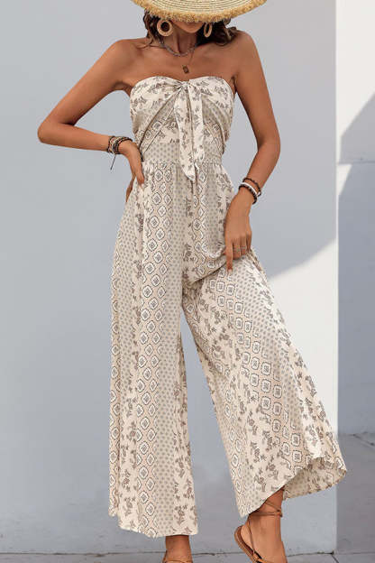 beachsissi Fashion Bandeau Printed Casual Jumpsuit