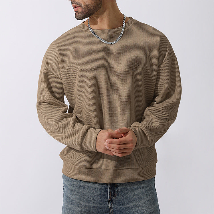 Men's Winter Sweater Loose Round Neck Thickened Sweater-tidenox