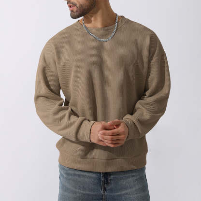 Men's Winter Sweater Loose Round Neck Thickened Sweater-tidenox