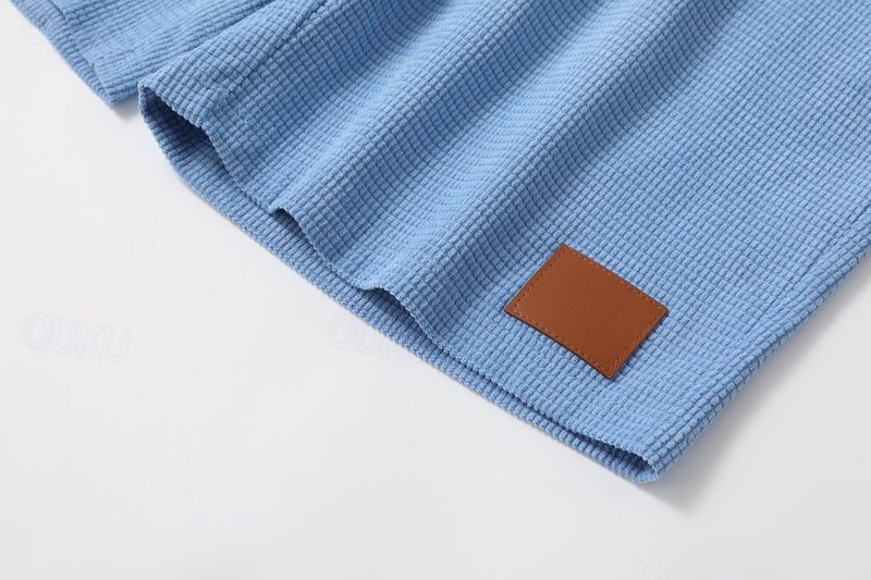 Hombre Pantalones cortos de gofres Pantal&oacute;n corto Pantalones cortos de verano Pantalones cortos casuales Bolsillo Correa Cintura el&aacute;stica Plano Comodidad Transpirable Corto Exterior Vacaciones 2025 - &euro; 23.99 &ndash;P7