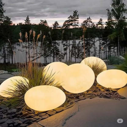Solar Powered Pebble Stone Lamp Outdoor Park Garden Atmosphere Decoration Landscape Lamp Outdoor Villa Courtyard Lamp(Waterproof)