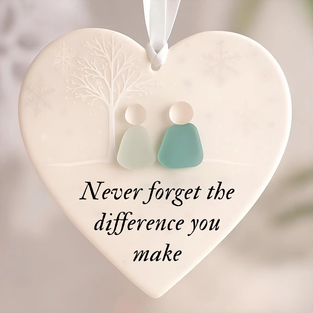 🌊Heart-Shaped Sea Glass Friendship Ornament✨Shaped by Nature & Crafted by Hand💝-tidenox