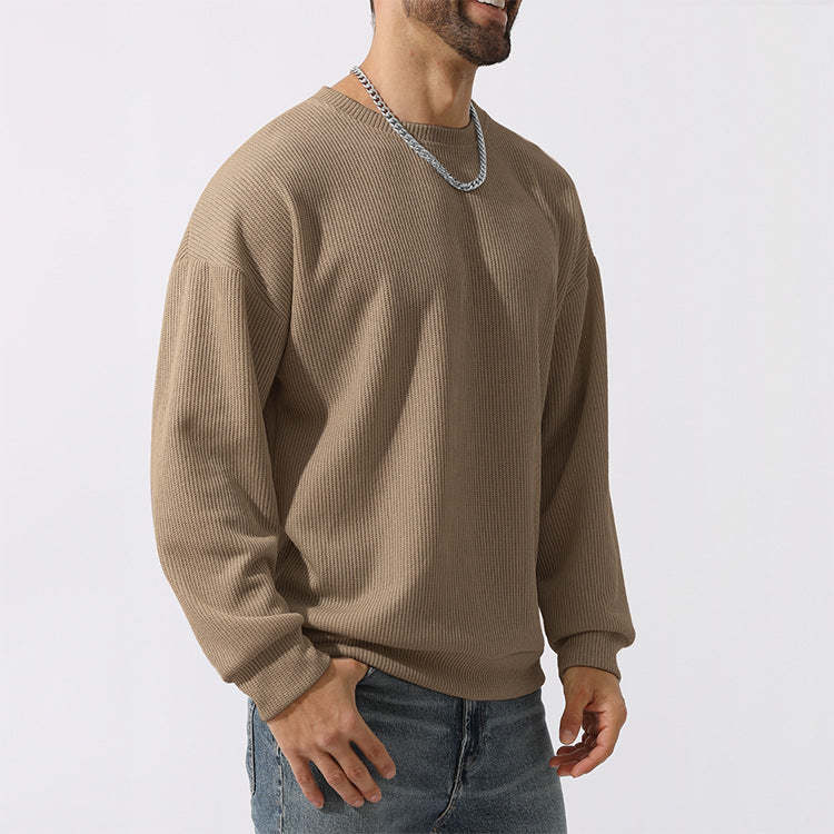 Men's Winter Sweater Loose Round Neck Thickened Sweater-tidenox