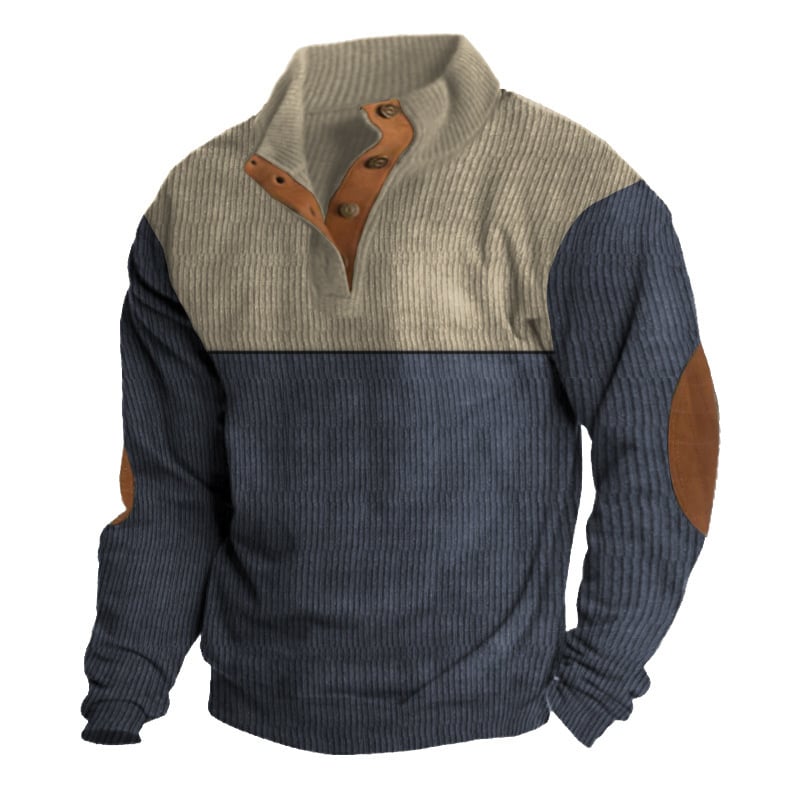 Men's Outdoor Casual Stand Collar Long Sleeve Sweatshirt-tidenox