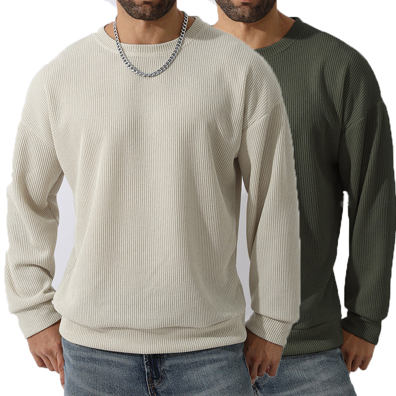 Men's Winter Sweater Loose Round Neck Thickened Sweater-tidenox