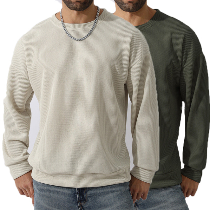 Men's Winter Sweater Loose Round Neck Thickened Sweater-tidenox
