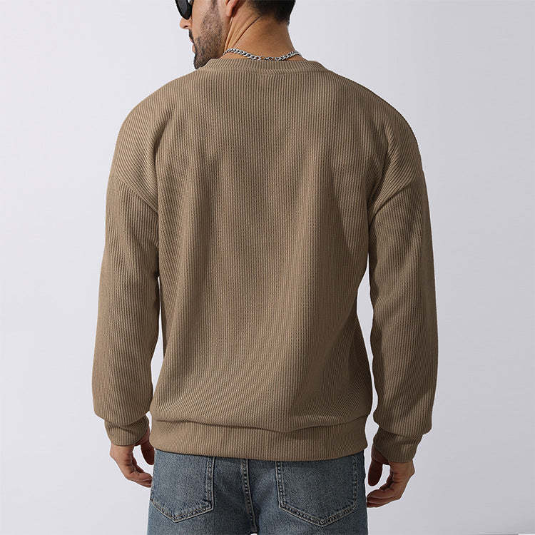 Men's Winter Sweater Loose Round Neck Thickened Sweater-tidenox