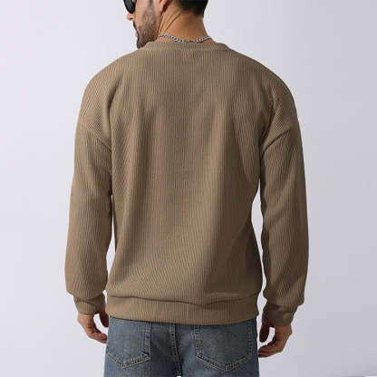 Men's Winter Sweater Loose Round Neck Thickened Sweater-tidenox