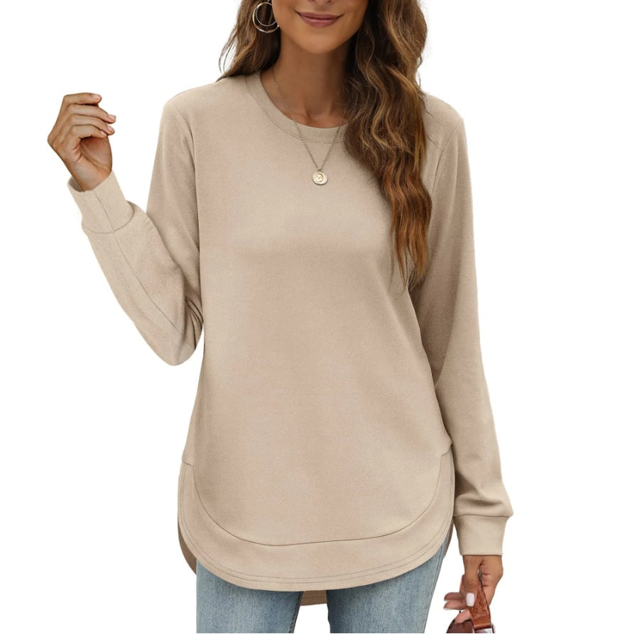 ⏰Hot Sale-Women's Sweatshirt Crewneck Curved Hem-tidenox