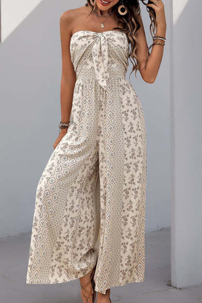 beachsissi Fashion Bandeau Printed Casual Jumpsuit
