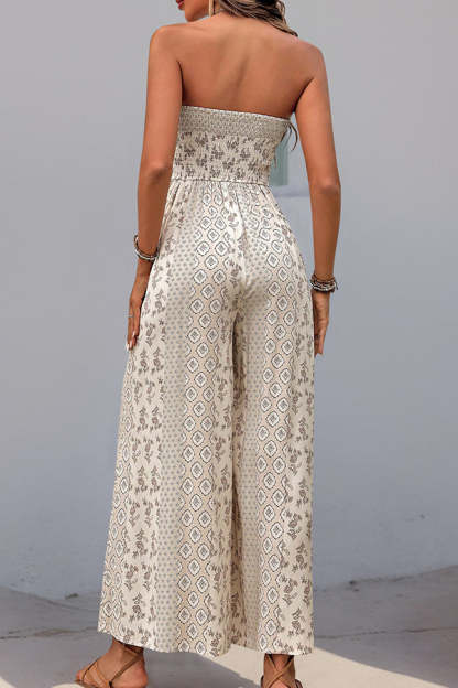 beachsissi Fashion Bandeau Printed Casual Jumpsuit
