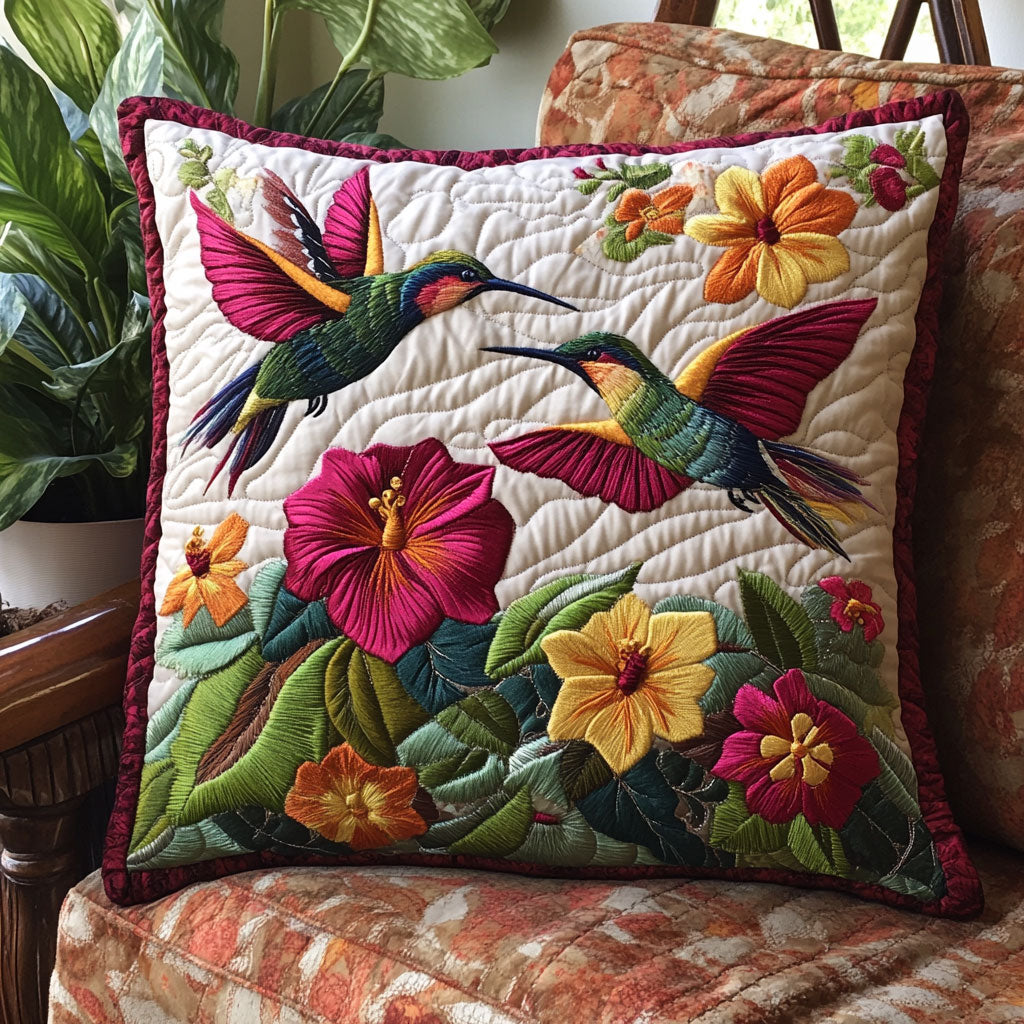 Hummingbird Hibiscus CW1507020CL Quilt Pillow Case-tidenox