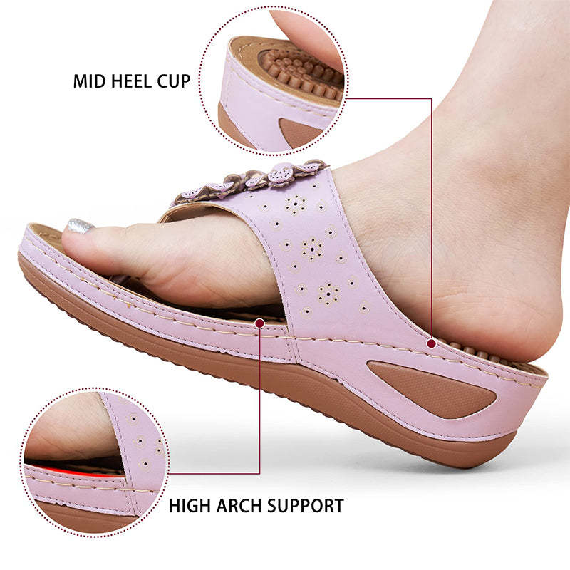 Women's Sandals Comfortable Flip Flops with Arch Support-tidenox