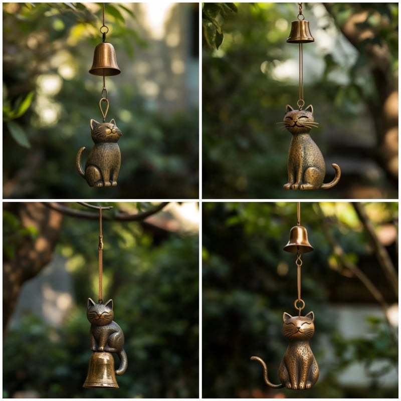 ✨LAST DAY ONLY 49% OFF🔥Handmade Retro Cat Wind Chime-tidenox
