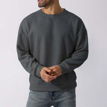 Men's Winter Sweater Loose Round Neck Thickened Sweater-tidenox