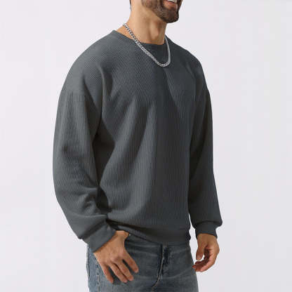 Men's Winter Sweater Loose Round Neck Thickened Sweater-tidenox