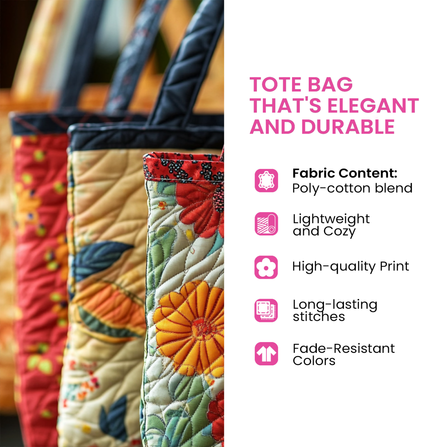 Soft Yarn Twins Quilted Tote Bag NCU0NXD611-tidenox