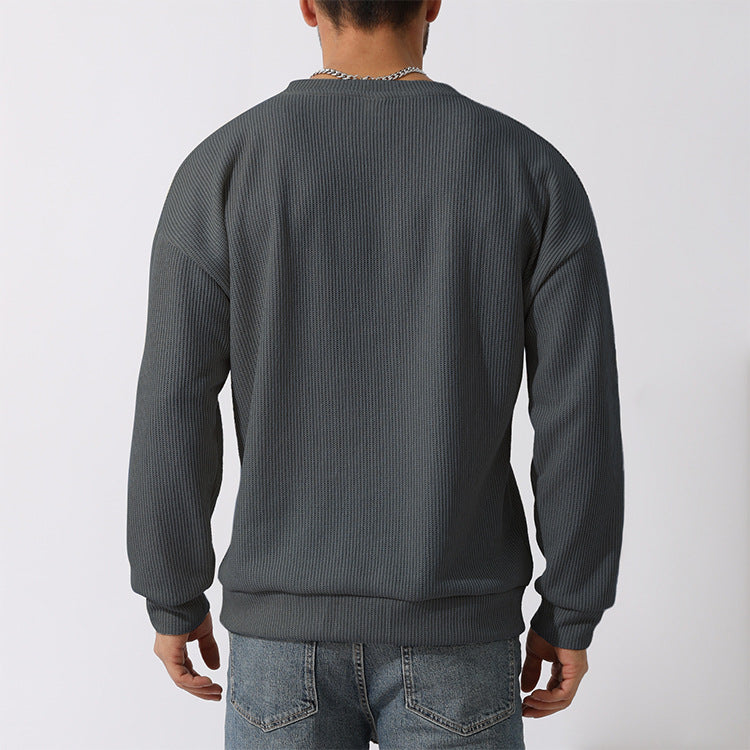 Men's Winter Sweater Loose Round Neck Thickened Sweater-tidenox