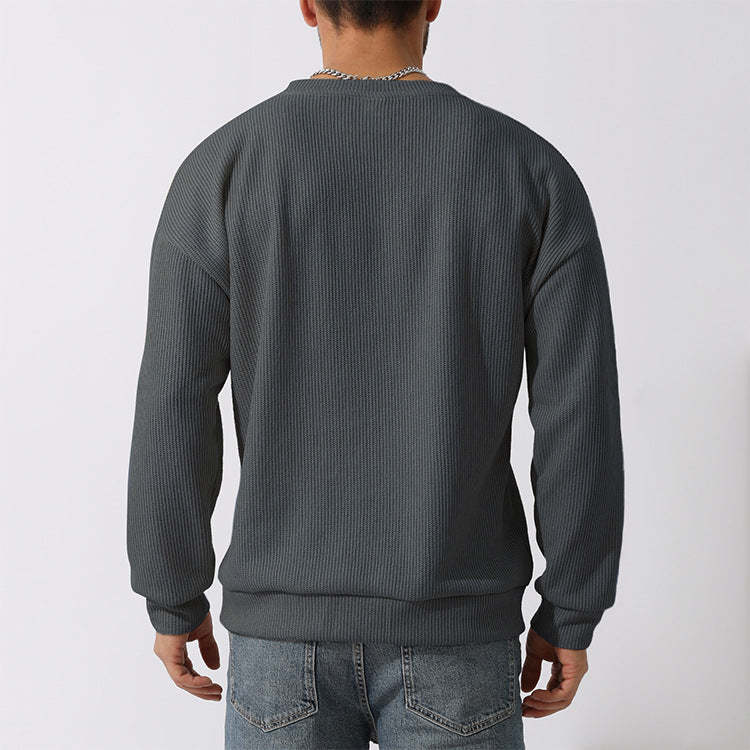 Men's Winter Sweater Loose Round Neck Thickened Sweater-tidenox