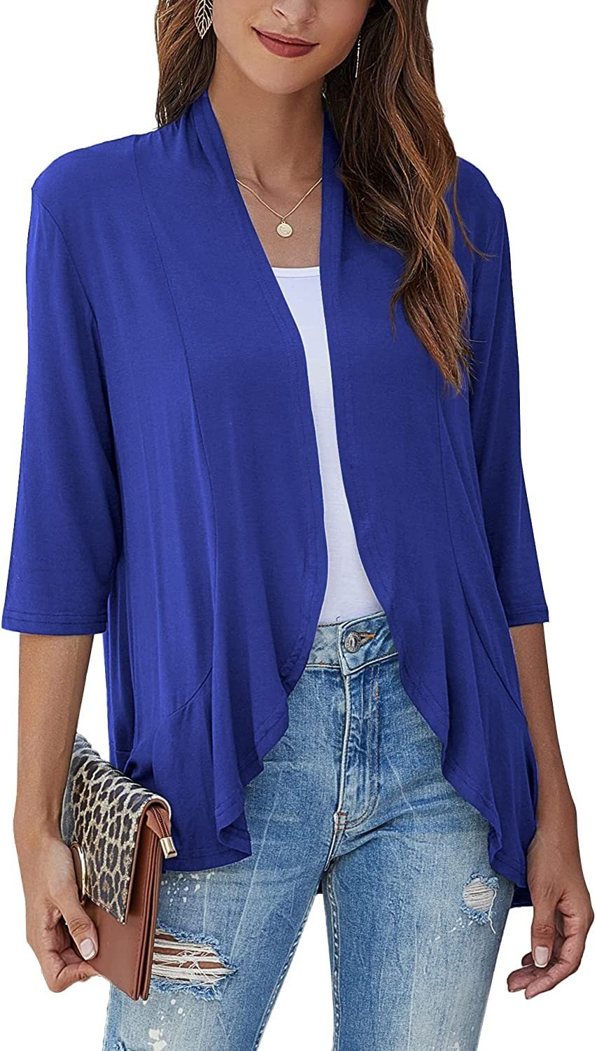 Casual Lightweight Open Front Cardigans-tidenox