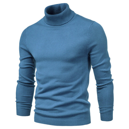 Men's Turtleneck Basic Cashmere Base Sweater-tidenox