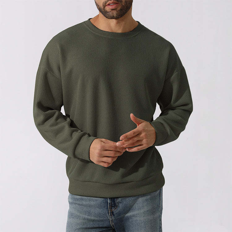 Men's Winter Sweater Loose Round Neck Thickened Sweater-tidenox