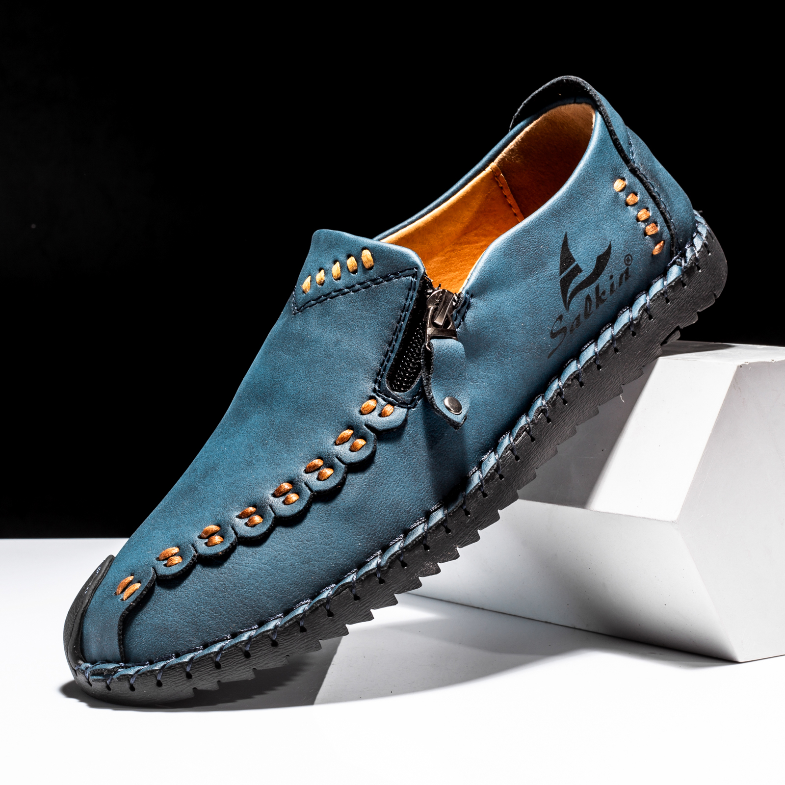 ⏰Limited Time Sale 70% OFF-Mens - Premium Leather Casual Driving Shoes-Waterproof,Wide Toe, Arch Support, Pressure Relief, Non-Slip Sole for Casual, Travel & Outdoor-tidenox