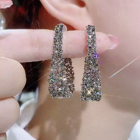 Rhinestone earrings-tidenox