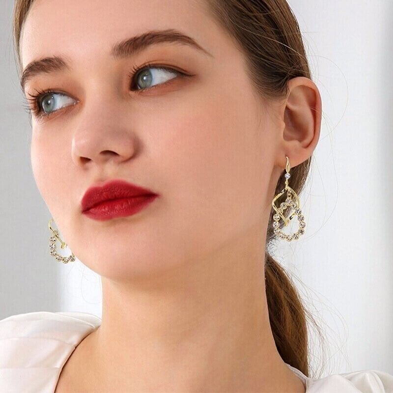 Water Drop Tassel Earrings-tidenox