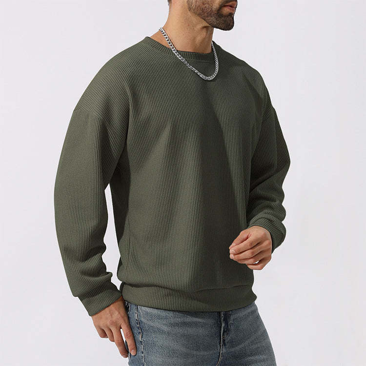 Men's Winter Sweater Loose Round Neck Thickened Sweater-tidenox