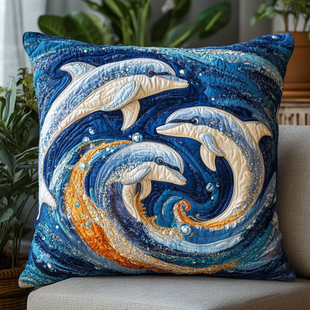 Dreamy Dolphin CW1405083CL Quilt Pillow Case-tidenox