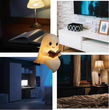 Cute Ghost Reading Book Lamp-tidenox
