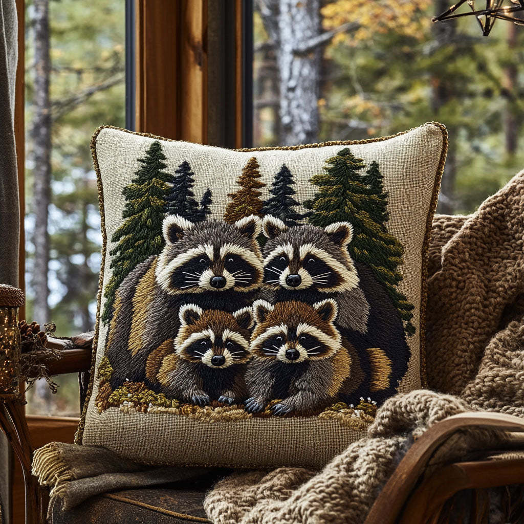 Raccoon Family WJ1604048CL Quilt Pillow Case-tidenox