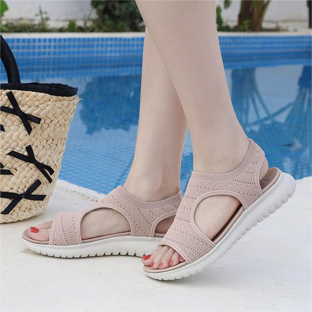 Orthopedic Sandals Cushion Walk Fly Knit Sporty Sandal EEE Fit-tidenox