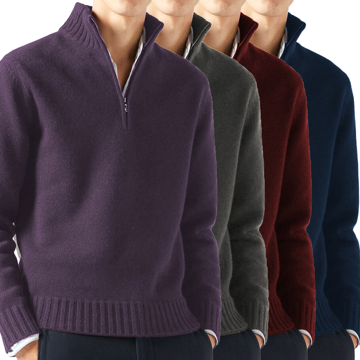 Men's Lapel Knitted Cashmere Sweater Cardigan-tidenox