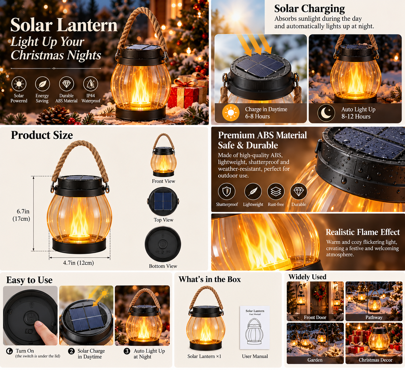 🔥 Solar Garden Lanterns – No Wiring, Auto-On at Dusk! Last Chance Before They're Gone!