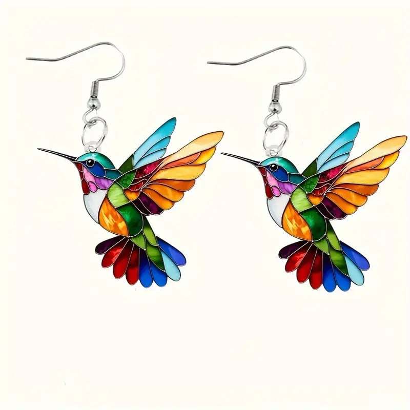 🌈Colorful Hummingbird Earrings🐦-tidenox