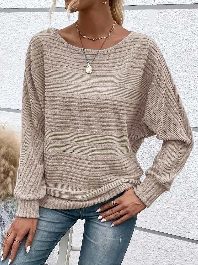 ⏰Hot Sale-Women's Soft Solid Batwing Sleeve Pullover Long Sleeve Top