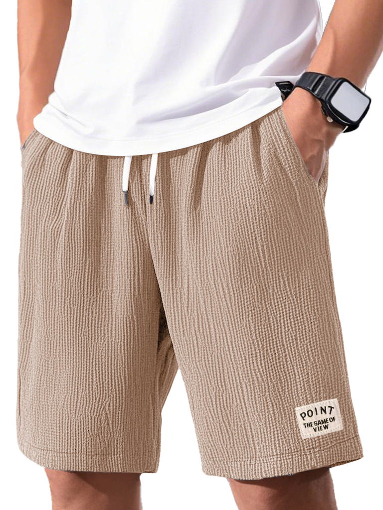 Men's Fashion Casual Short-sleeved Pleated Fabric Shorts-tidenox