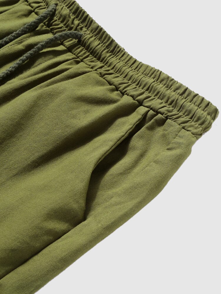 Linen Style Pants With Pockets-tidenox