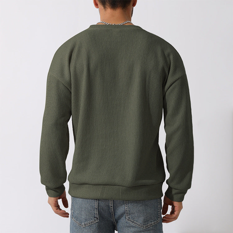Men's Winter Sweater Loose Round Neck Thickened Sweater-tidenox