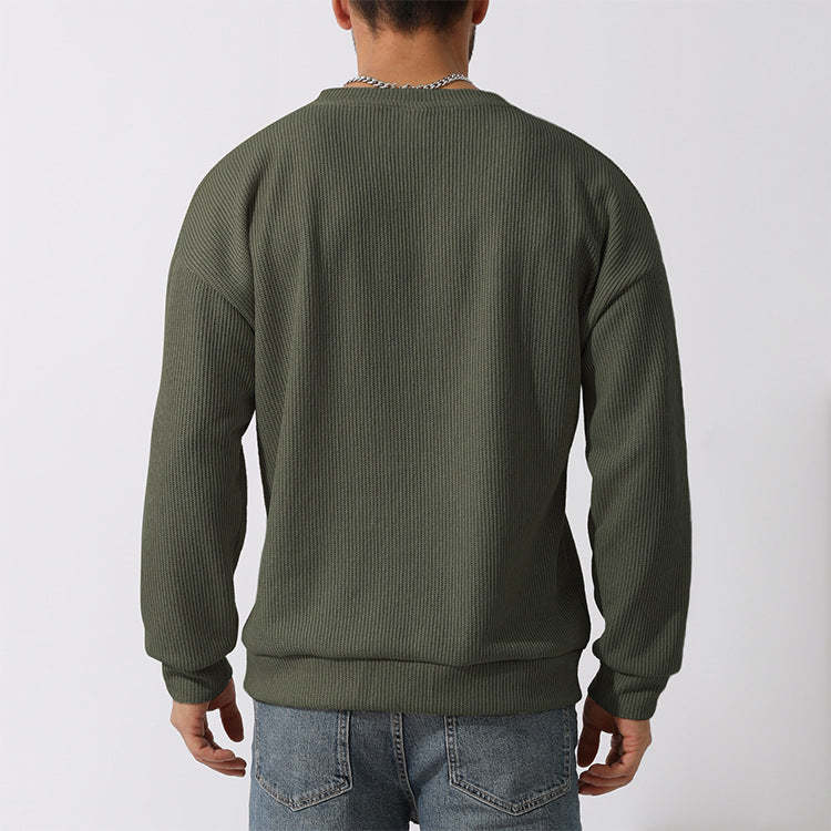 Men's Winter Sweater Loose Round Neck Thickened Sweater-tidenox