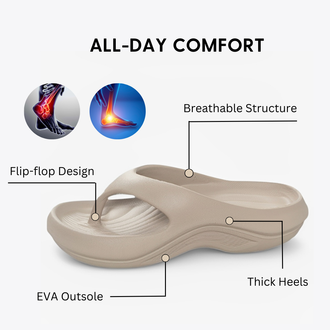 CMF Women Orthopedic Sandals Waterproof Arch-support Soft Airy Flip-flop Casual Summer