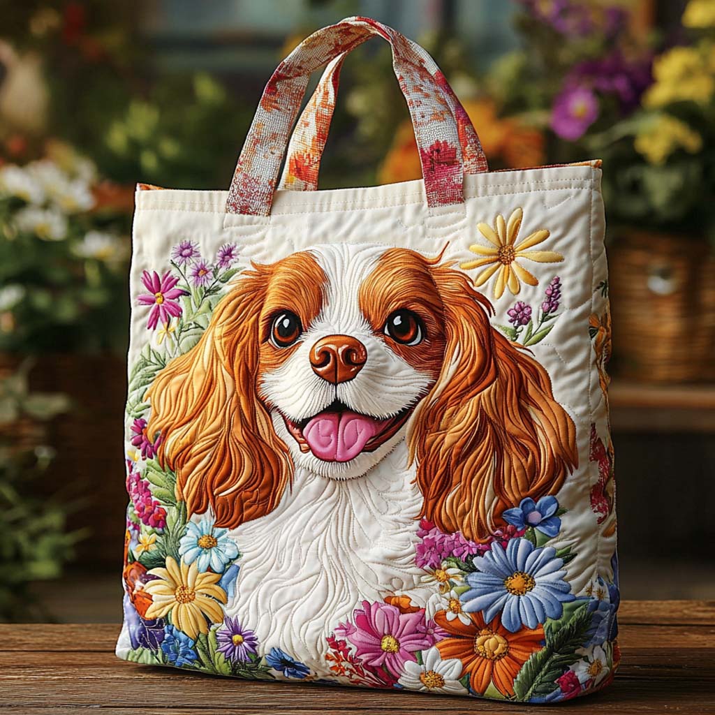 Cavalier Blossom Quilted Tote Bag NCU0XD1165-tidenox