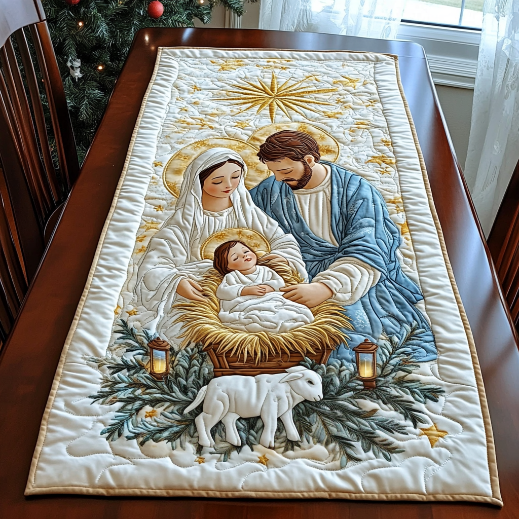 Nativity Quilted Table Runner NCU0VT314-tidenox