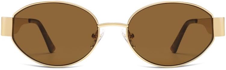 SOJOS Retro Oval Sunglasses for Women Trendy Classic Shades UV400 Protection-tidenox