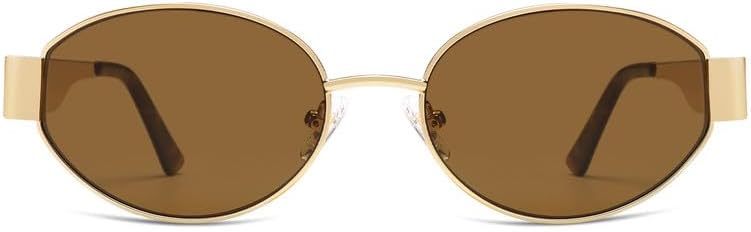SOJOS Retro Oval Sunglasses for Women Trendy Classic Shades UV400 Protection-tidenox