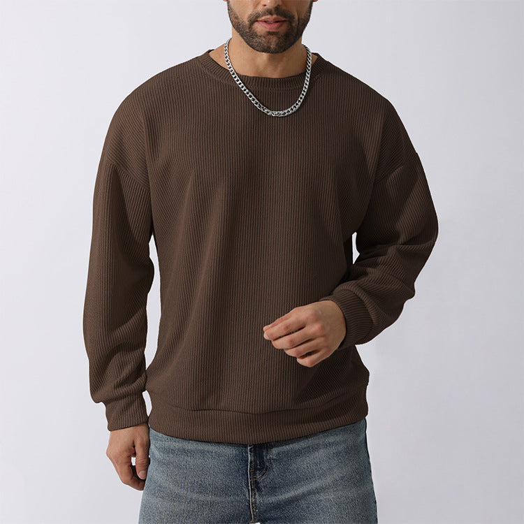 Men's Winter Sweater Loose Round Neck Thickened Sweater-tidenox